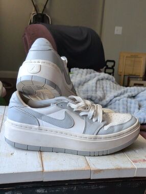 Jordan Women’s Platform Sneakers - White and Light Gray